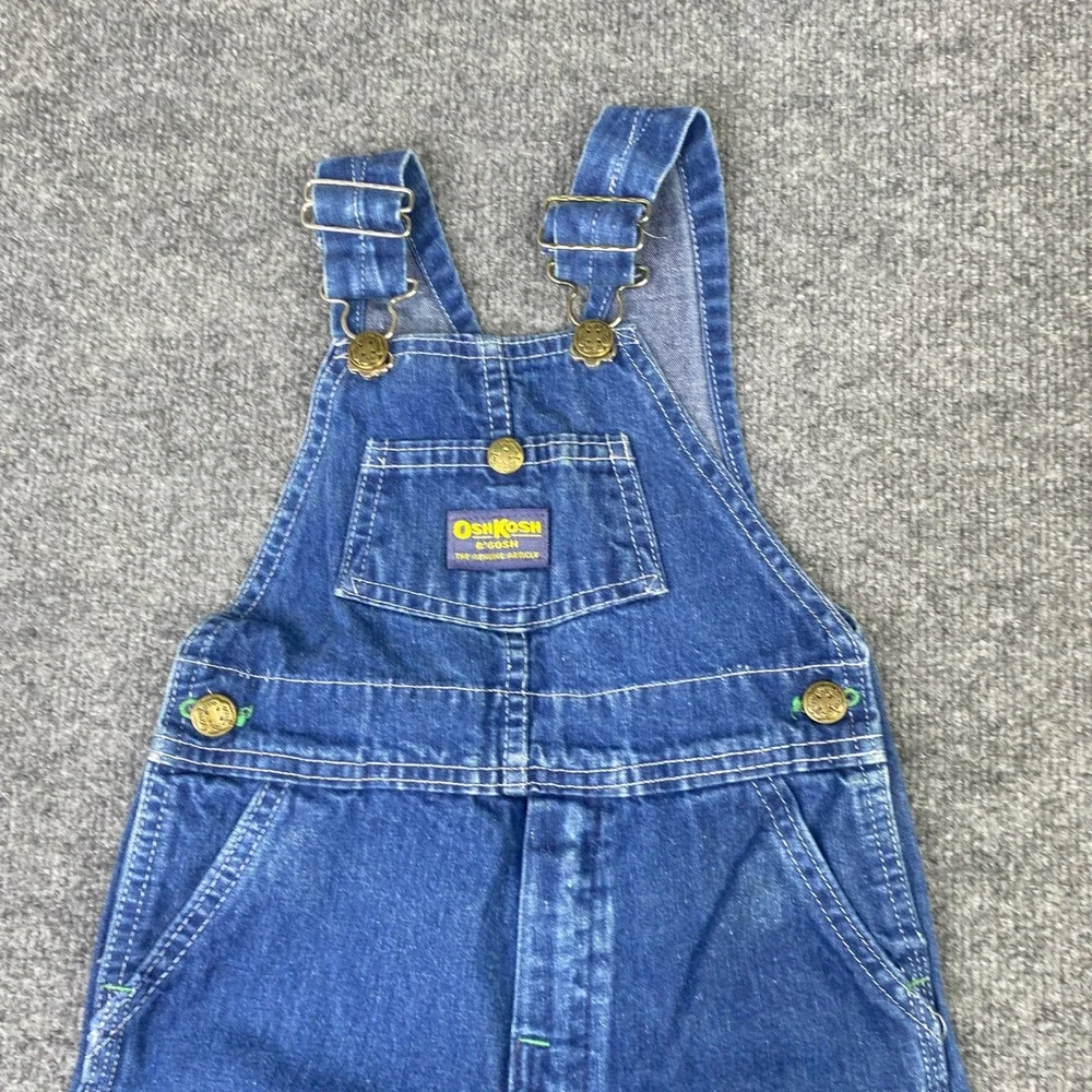 Vintage OshKosh B'gosh Vestbak Blue Denim Overalls Made in USA Toddler 4T